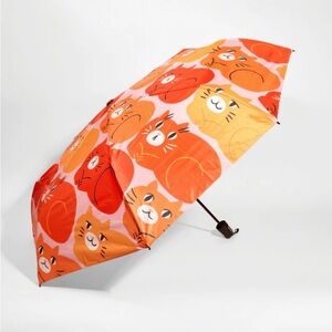 Green and Cream Keep Calm Cap with Orange Cat Umbrella